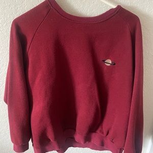 Wine Red Planet Embroidered Sweatshirt 
Size:M
#embroidered
#sweatshirt